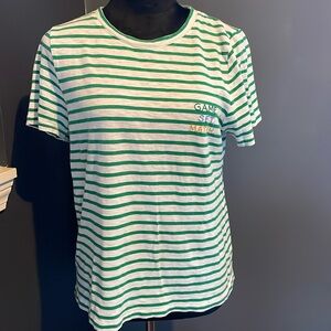 J. Crew Game, Set, Match green stripe tee